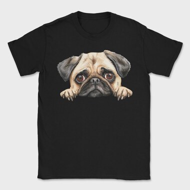 Pug Peeking Face, Tricou Barbati (Unisex)