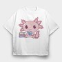Axolotl Reading, Tricou Oversize Barbati (Unisex)