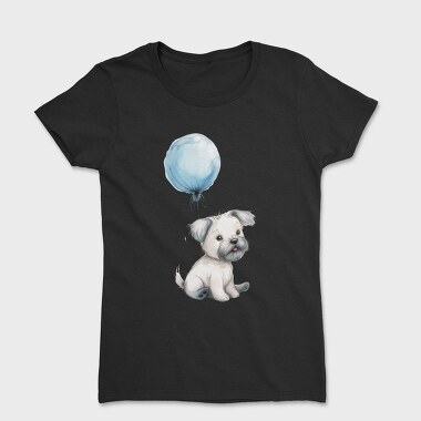 Puppy Balloon Blue, Tricou Femei