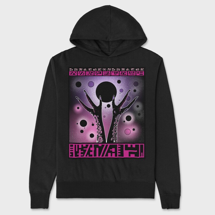 Cosmic Alien Hands With Planet Beings 08, Hanorac Oversize Barbati (Unisex)