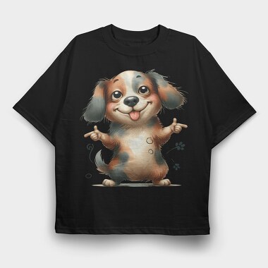Puppy Smile Tongue, Tricou Oversize Barbati (Unisex)