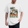 Tilted Competition Motorcycle With Rider Lean Into It, Tricou Barbati (Unisex)