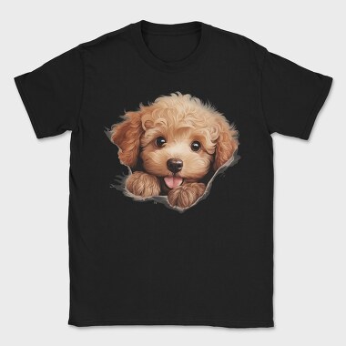 Poodle Peeking Face, Tricou Barbati (Unisex)