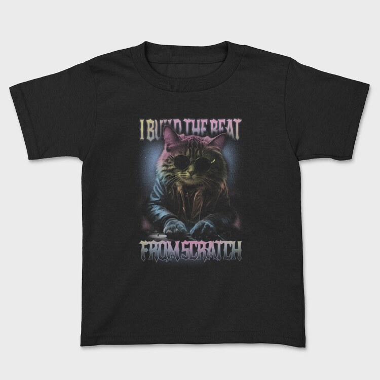 Cosmic Cat Dj Beat, Tricou Copii