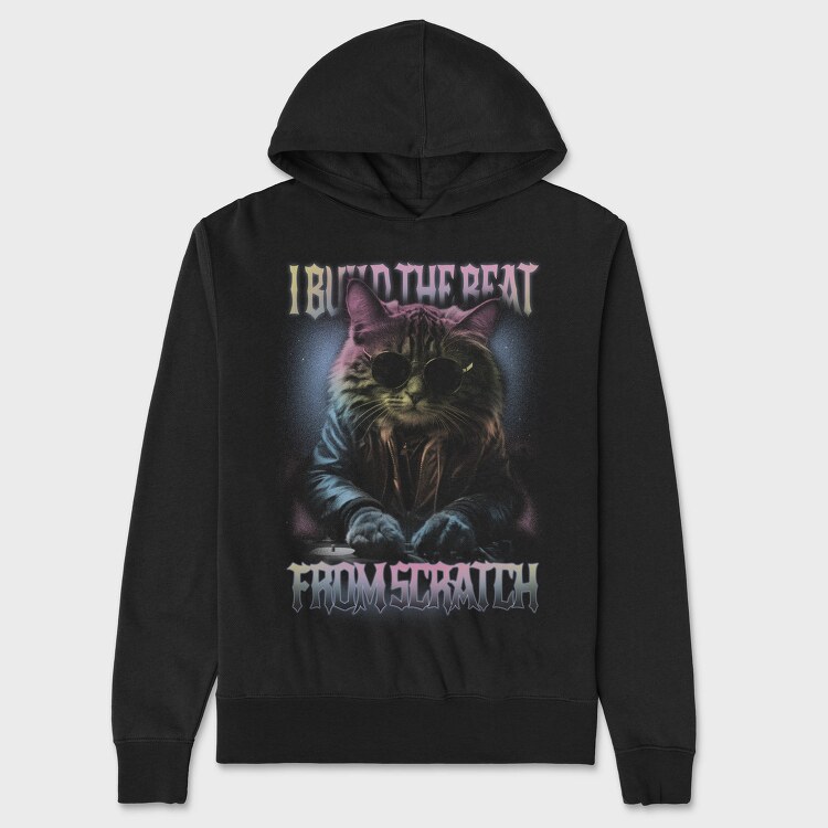Cosmic Cat Dj Beat, Hanorac Oversize Barbati (Unisex)