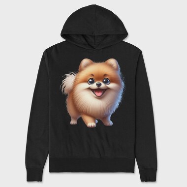Pomeranian Smile Sublimation, Hanorac Oversize Barbati (Unisex)
