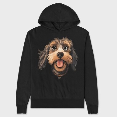 Puppy Smiling Face, Hanorac Oversize Barbati (Unisex)