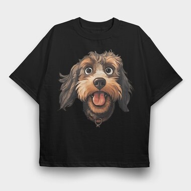 Puppy Smiling Face, Tricou Oversize Barbati (Unisex)