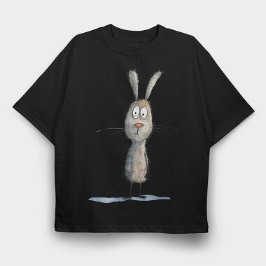 Rabbit Standing Up, Tricou Oversize Barbati (Unisex)