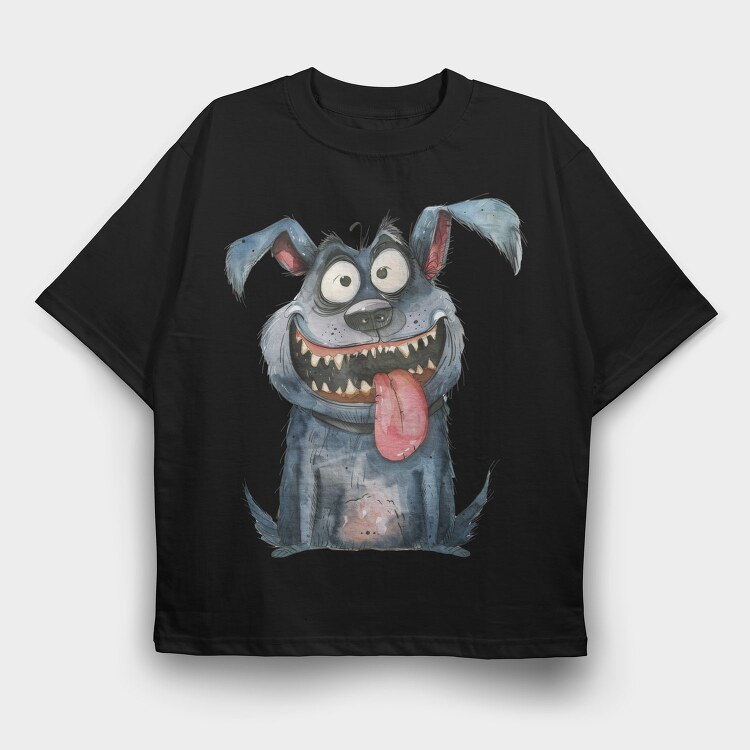 Quirky Dog Sublimation, Tricou Oversize Barbati (Unisex)