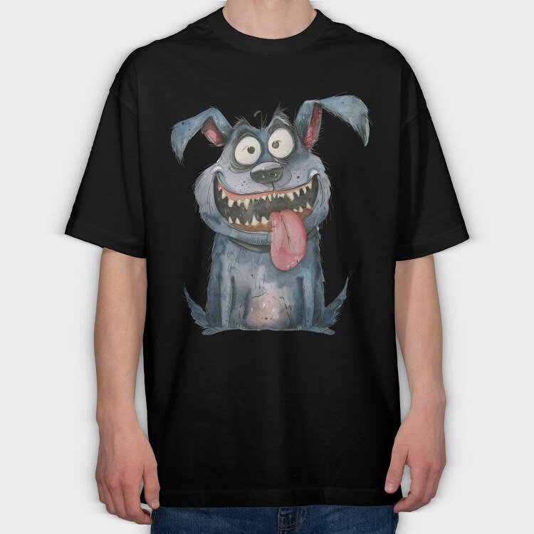 Quirky Dog Sublimation, Tricou Oversize Barbati (Unisex)