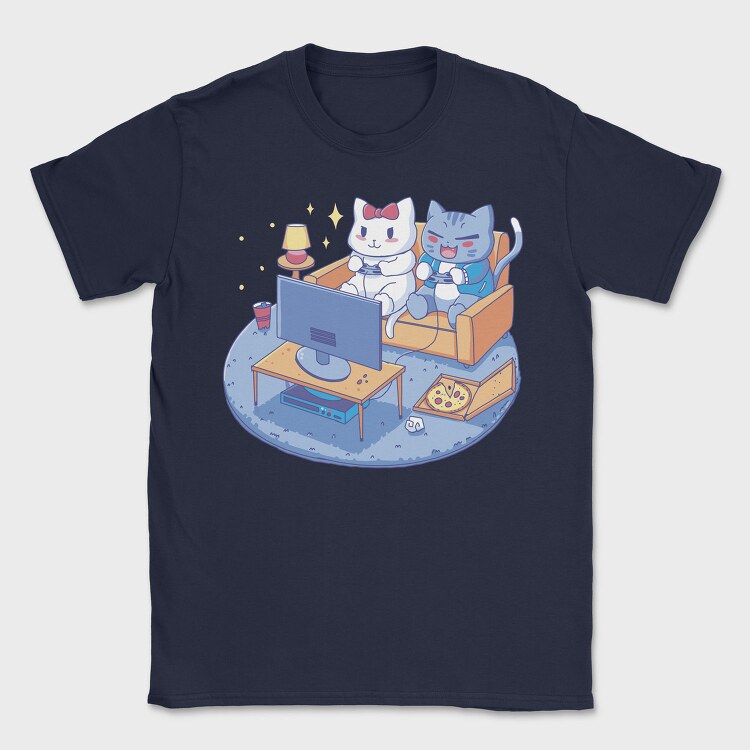 Cute Cats Video Games Anime, Tricou Barbati (Unisex)