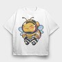 Cute Bee, Tricou Oversize Barbati (Unisex)