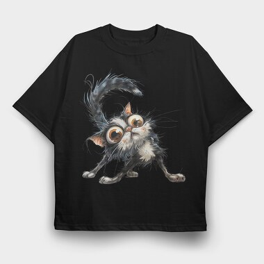 Quirky Cat Mischief, Tricou Oversize Barbati (Unisex)