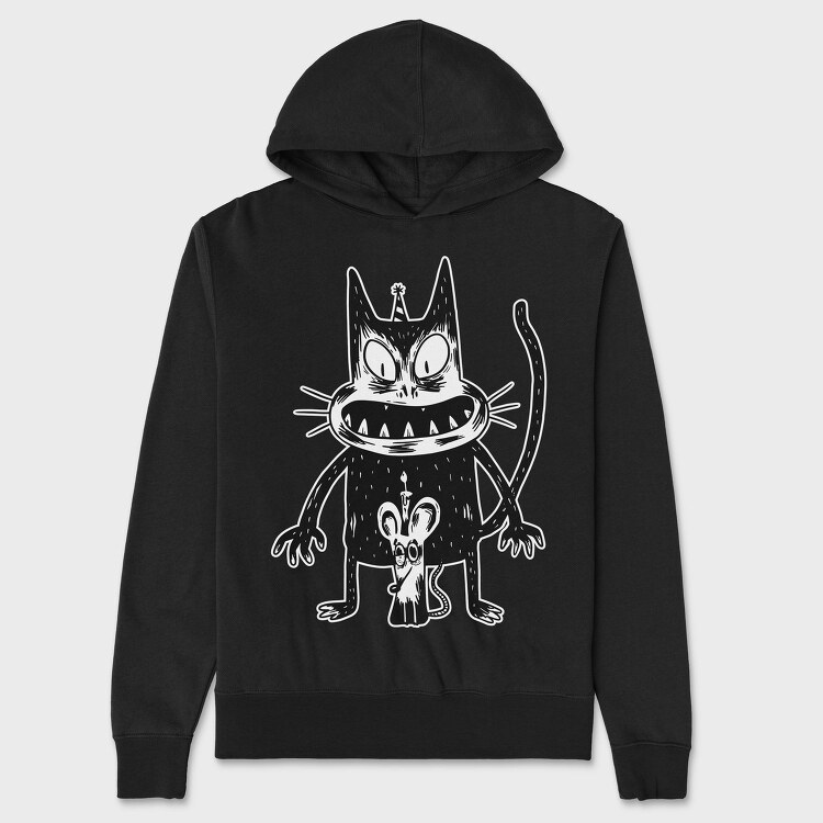 Creepy Cat Mouse, Hanorac Oversize Barbati (Unisex)