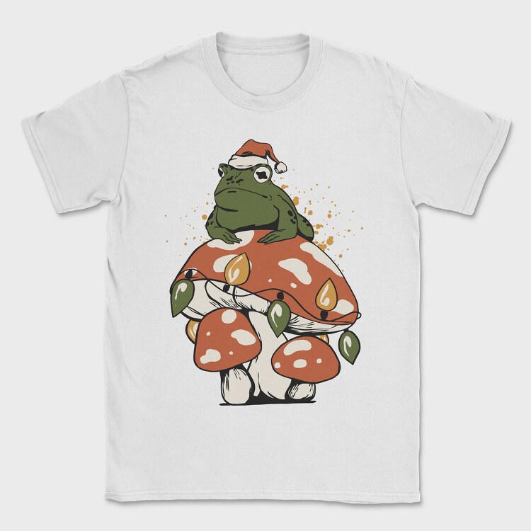 Cottagecore Christmas Frog, Tricou Barbati (Unisex)