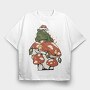 Cottagecore Christmas Frog, Tricou Oversize Barbati (Unisex)