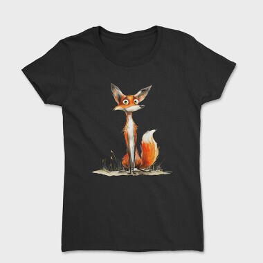 Quirky Fox Sitting, Tricou Femei