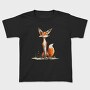 Quirky Fox Sitting, Tricou Copii
