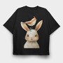 Rabbit Bird Stack, Tricou Oversize Barbati (Unisex)