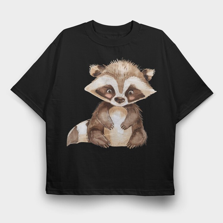 Raccoon Cuddle Bear, Tricou Oversize Barbati (Unisex)