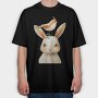 Rabbit Bird Stack, Tricou Oversize Barbati (Unisex)