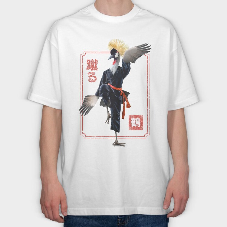Crane Kung Fu, Tricou Oversize Barbati (Unisex)