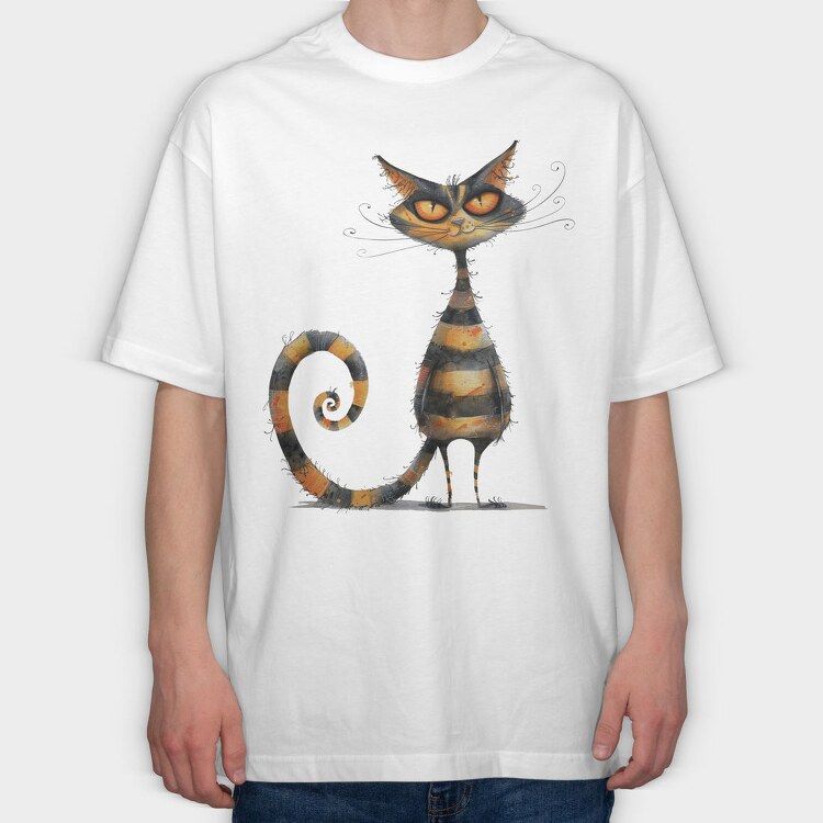 Quirky Cat Tail, Tricou Oversize Barbati (Unisex)
