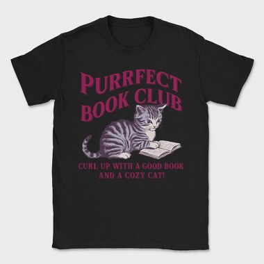 Purrfect Book Club, Tricou Barbati (Unisex)
