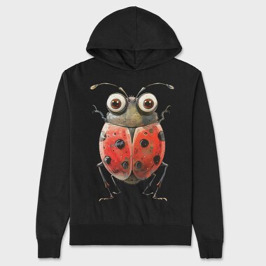 Quirky Ladybug Eyes, Hanorac Oversize Barbati (Unisex)