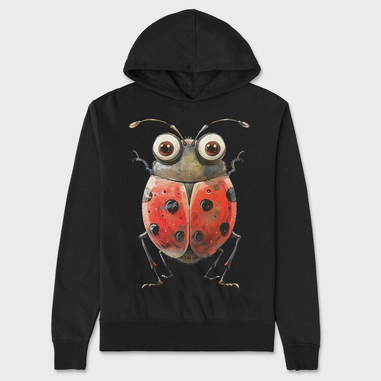 Quirky Ladybug Eyes, Hanorac Oversize Barbati (Unisex)
