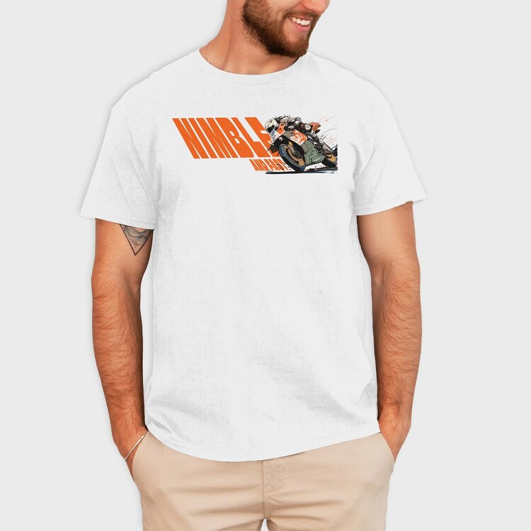 Tilted Competition Motorcycle With Rider Nimble and Fast, Tricou Barbati (Unisex)