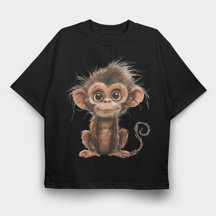 Quirky Monkey Face, Tricou Oversize Barbati (Unisex)