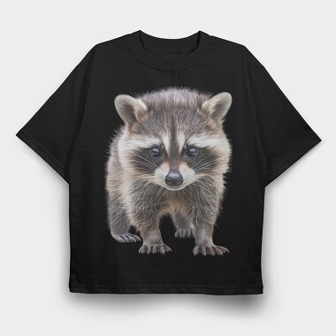 Raccoon Face Front, Tricou Oversize Barbati (Unisex)