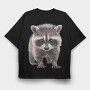 Raccoon Face Front, Tricou Oversize Barbati (Unisex)