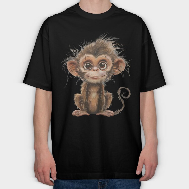 Quirky Monkey Face, Tricou Oversize Barbati (Unisex)