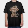 Quirky Monkey Face, Tricou Oversize Barbati (Unisex)