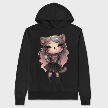 Purrfect Rockstar Siren, Hanorac Oversize Barbati (Unisex)