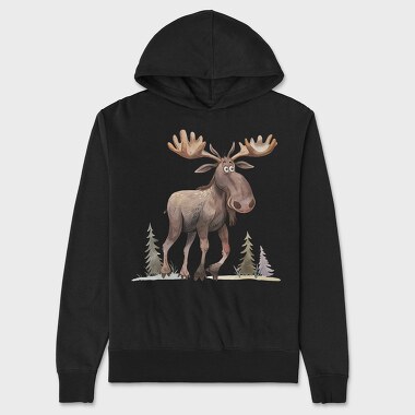 Quirky Moose Forest, Hanorac Oversize Barbati (Unisex)