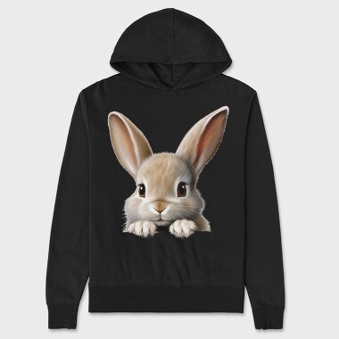 Rabbit Face Peeking, Hanorac Oversize Barbati (Unisex)