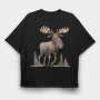 Quirky Moose Forest, Tricou Oversize Barbati (Unisex)
