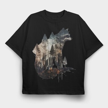 Raccoon Forest Symphony, Tricou Oversize Barbati (Unisex)