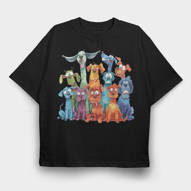 Quirky Dog Group, Tricou Oversize Barbati (Unisex)