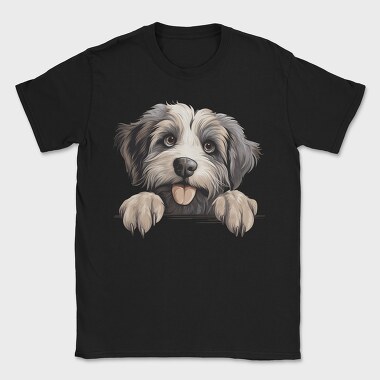 Pyrenean Shepherd Peeking, Tricou Barbati (Unisex)
