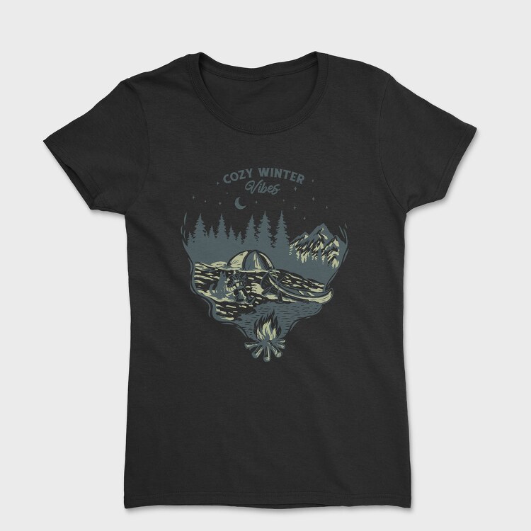 Cozy Winter Vibes Camping, Tricou Femei