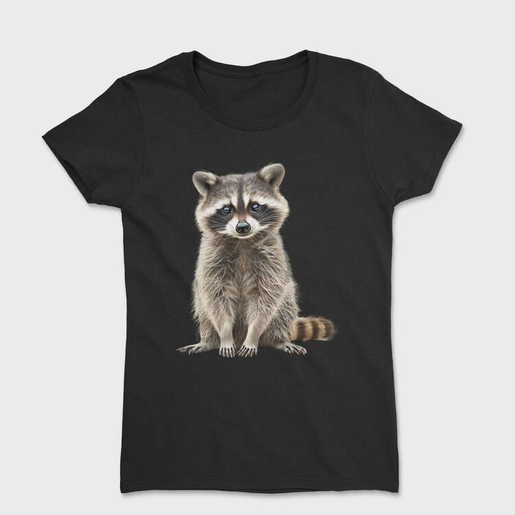 Raccoon Sitting Calm, Tricou Femei