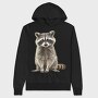 Raccoon Sitting Calm, Hanorac Oversize Barbati (Unisex)