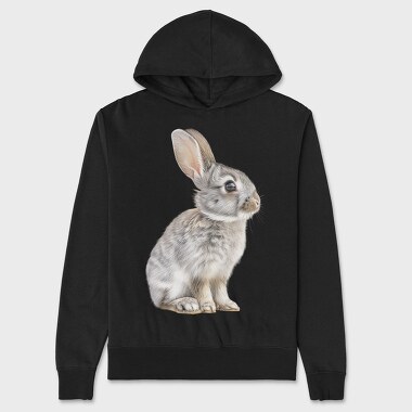 Rabbit Sitting Calm, Hanorac Oversize Barbati (Unisex)