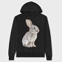 Rabbit Sitting Calm, Hanorac Oversize Barbati (Unisex)