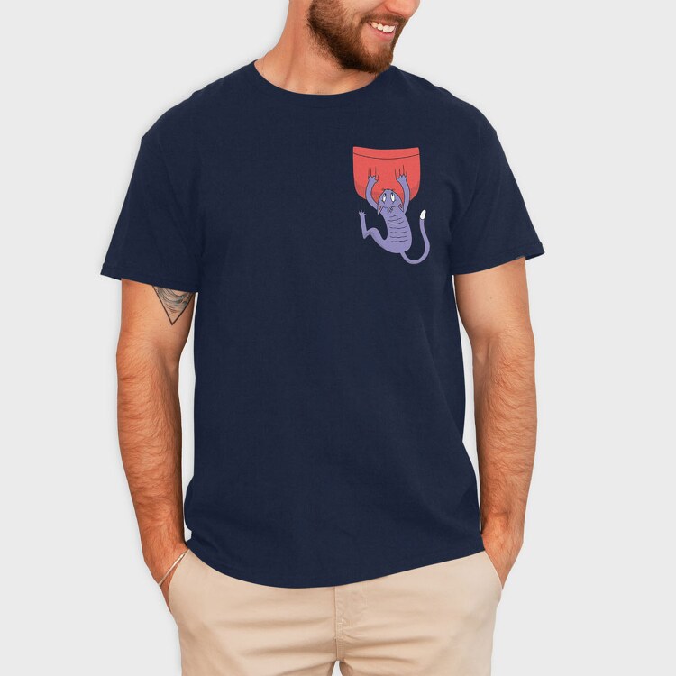 Cat Falling Pocket, Tricou Barbati (Unisex)